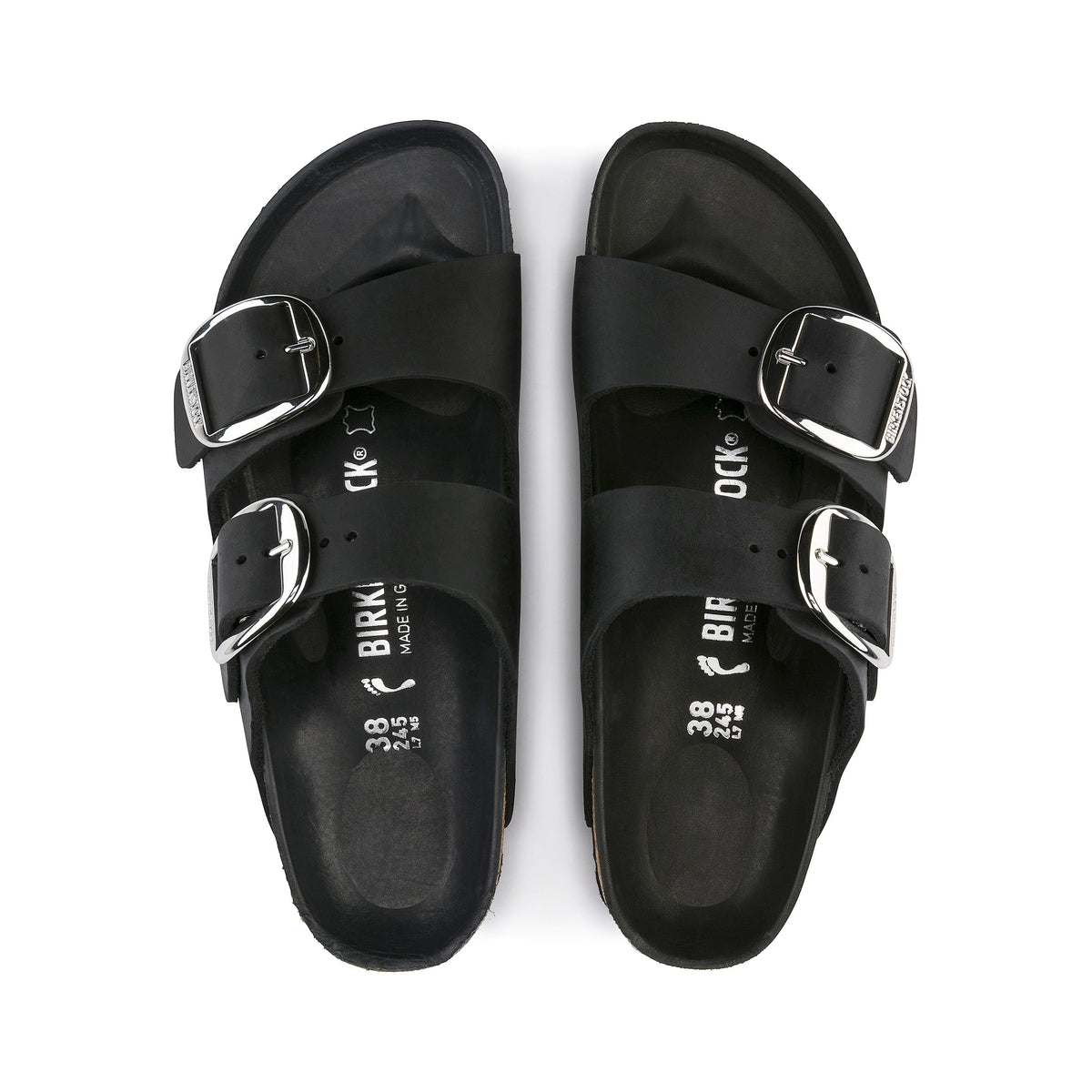 Arizona Big Buckle Black Oiled Leather