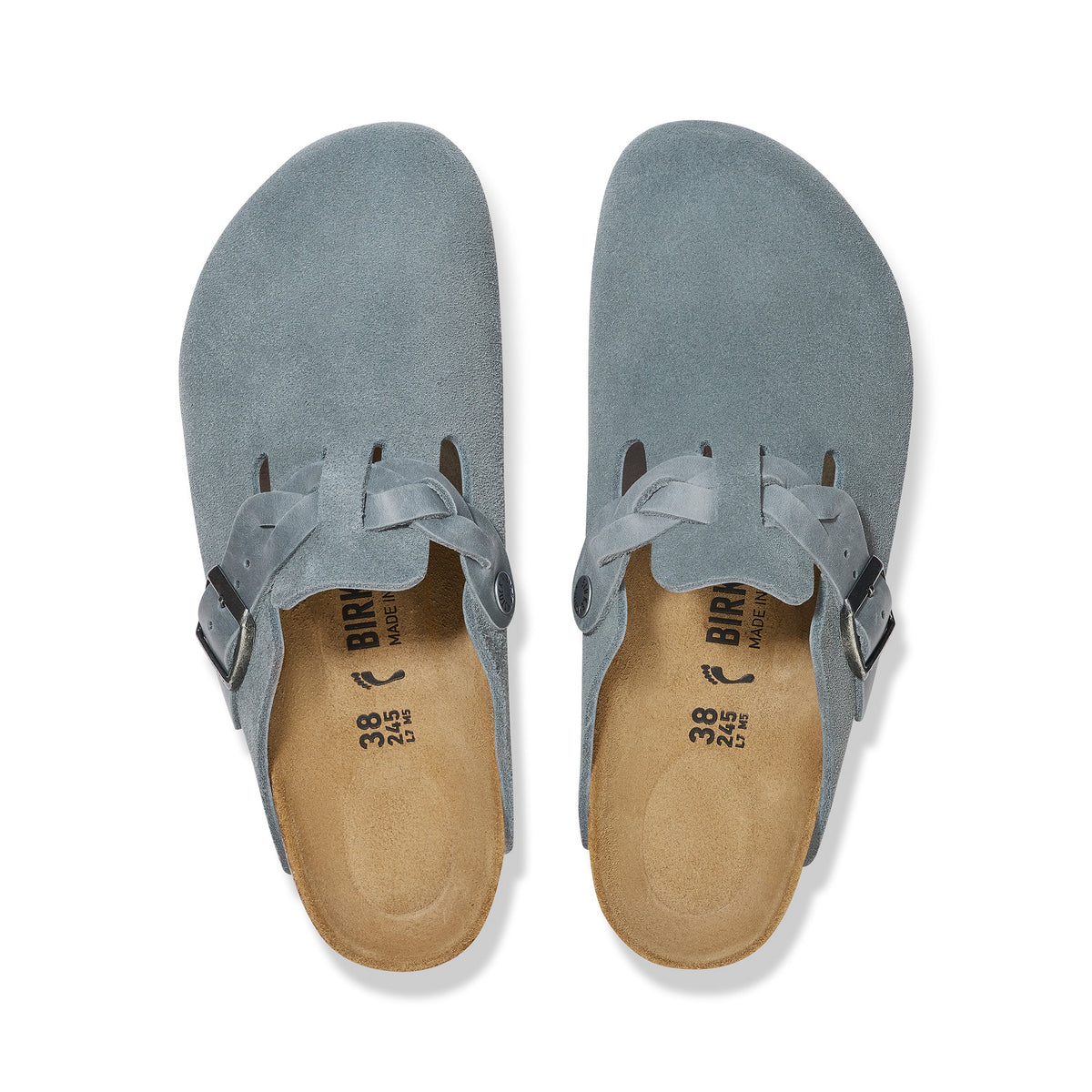 Boston Braided Basalt Grey Suede Leather
