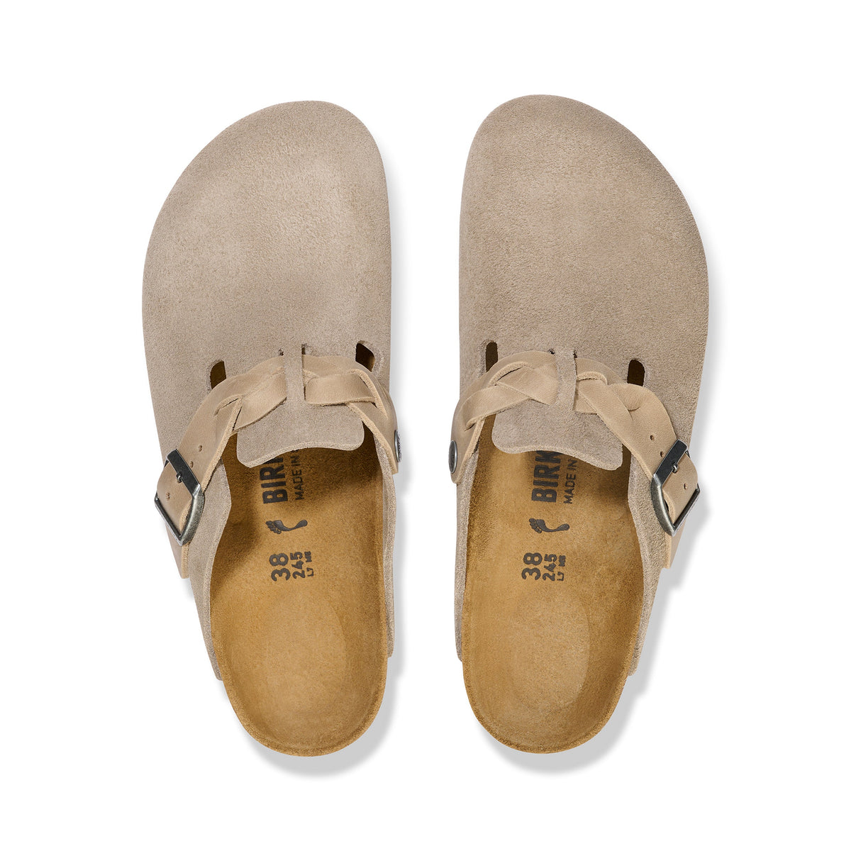 Boston Braided Taupe Suede Leather