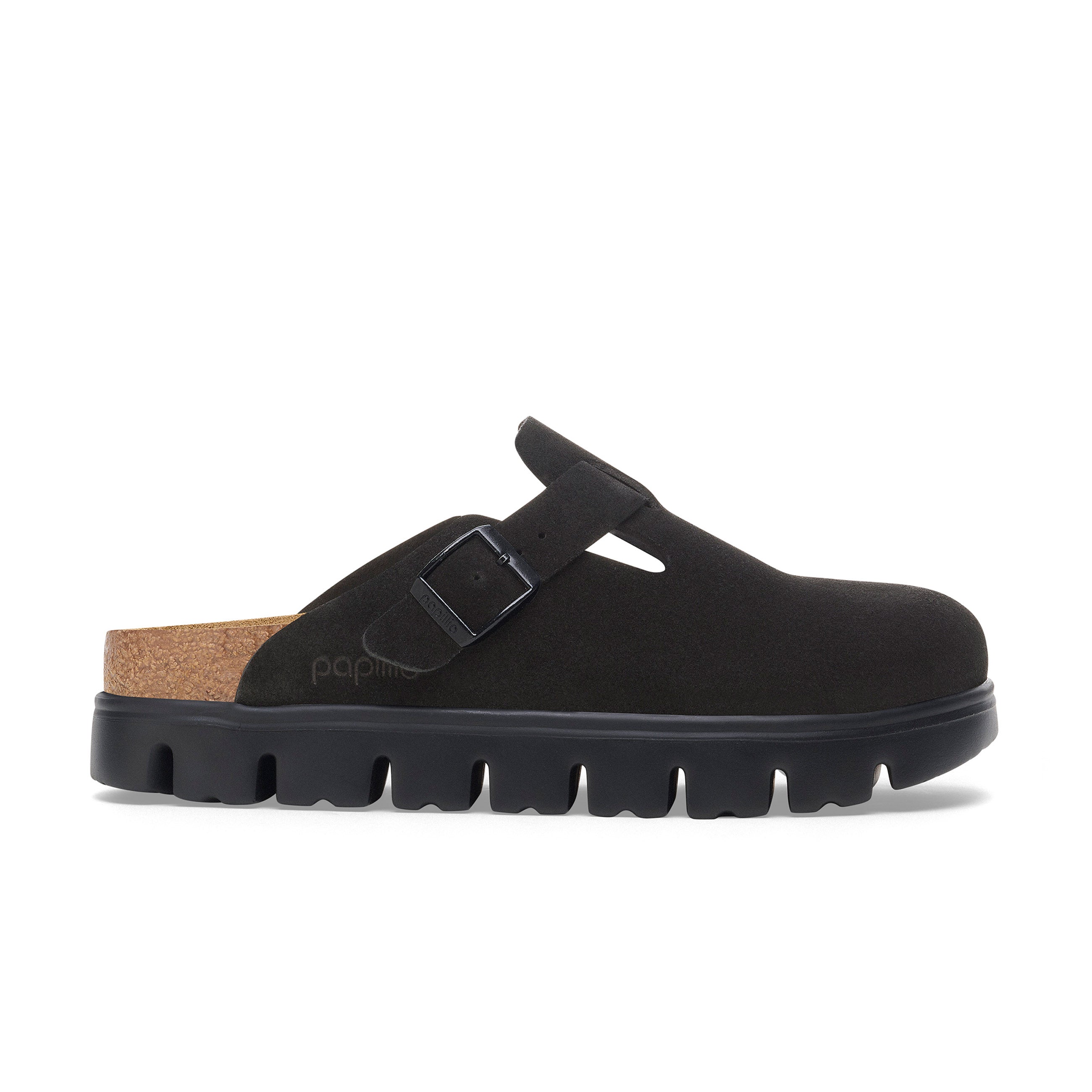 Boston Chunky Black Suede Leather