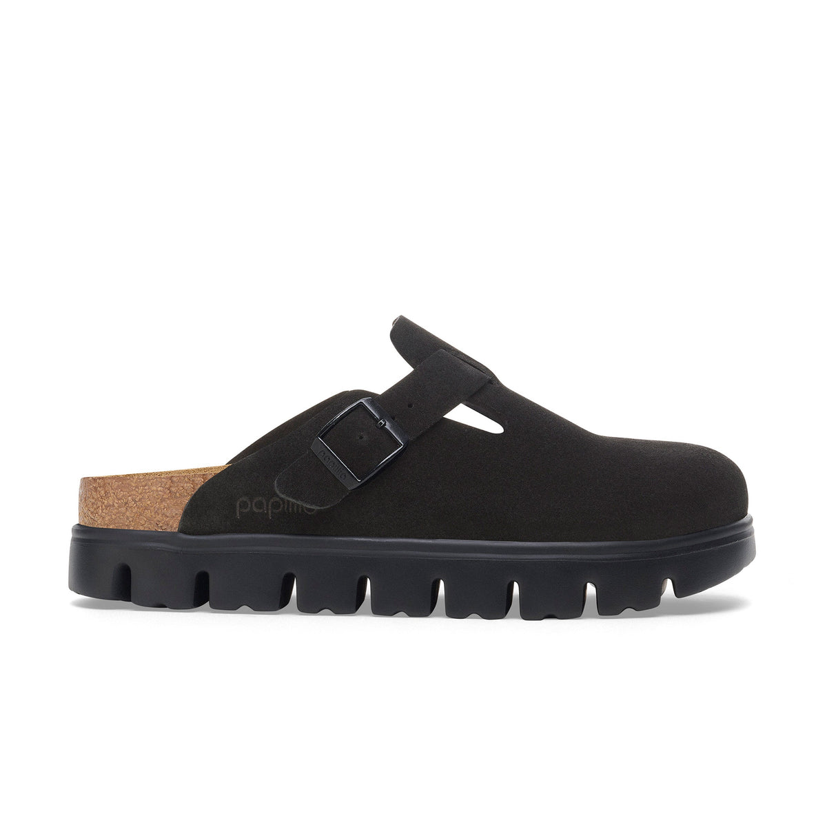 Boston Chunky Black Suede Leather