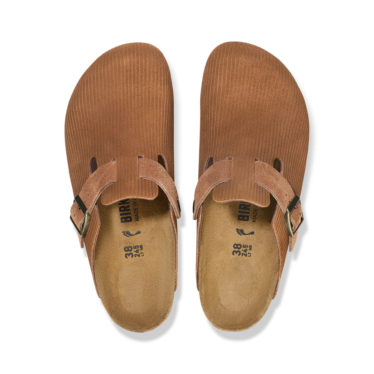 Boston Corduroy Dark Tea Embossed Suede Leather