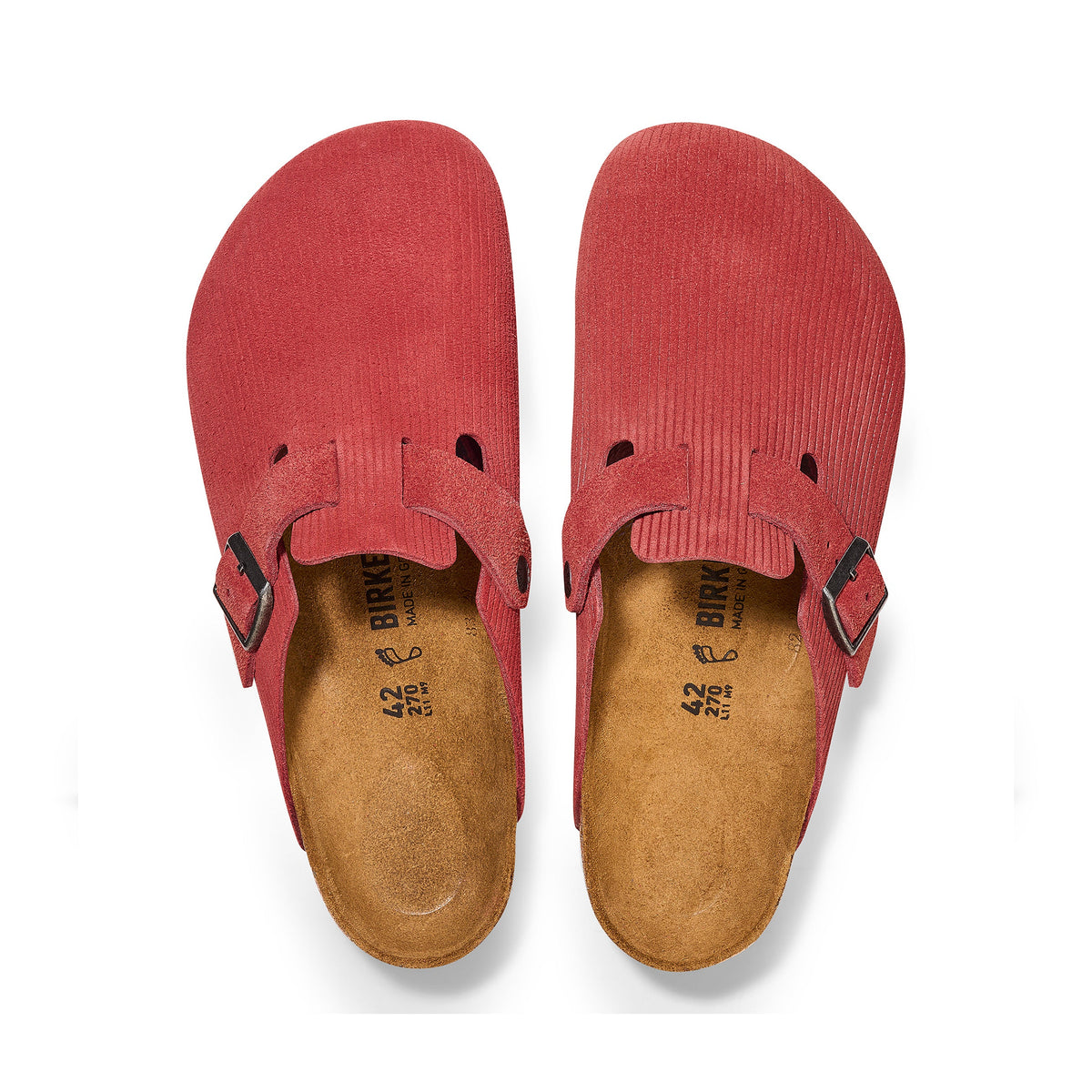 Boston Corduroy Sienna Red Embossed Suede Leather