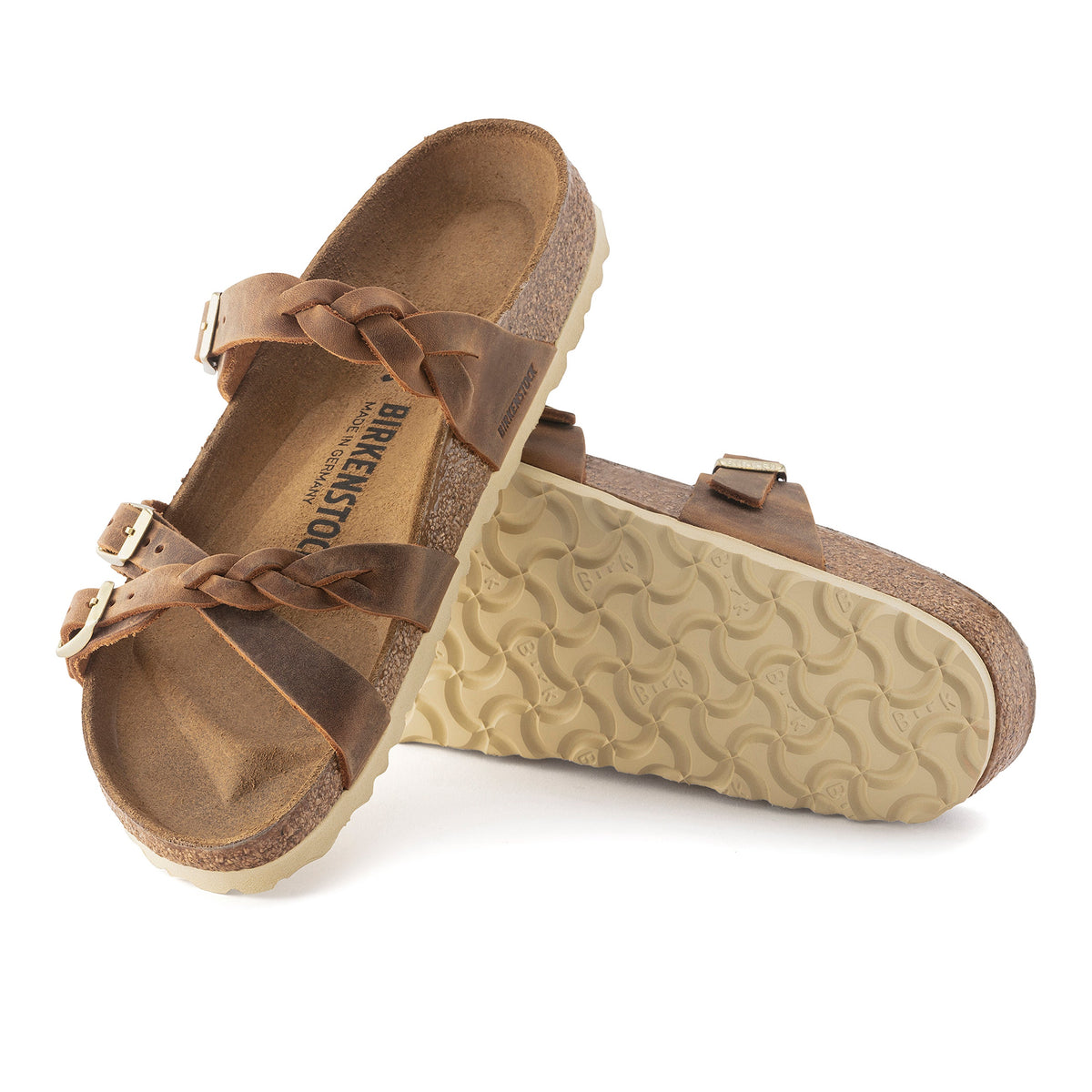 Franca Braided Cognac Oiled Leather