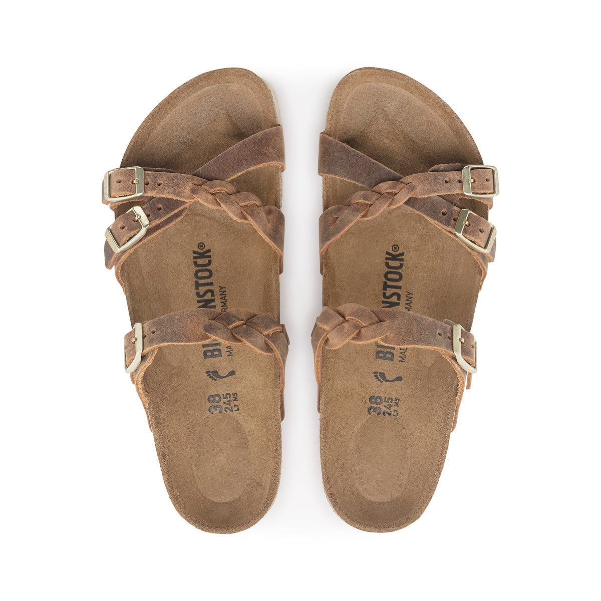 Franca Braided Cognac Oiled Leather